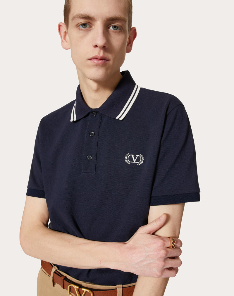 COTTON-PIQUE POLO SHIRT WITH MAISON VALENTINO EMBROIDERY 5