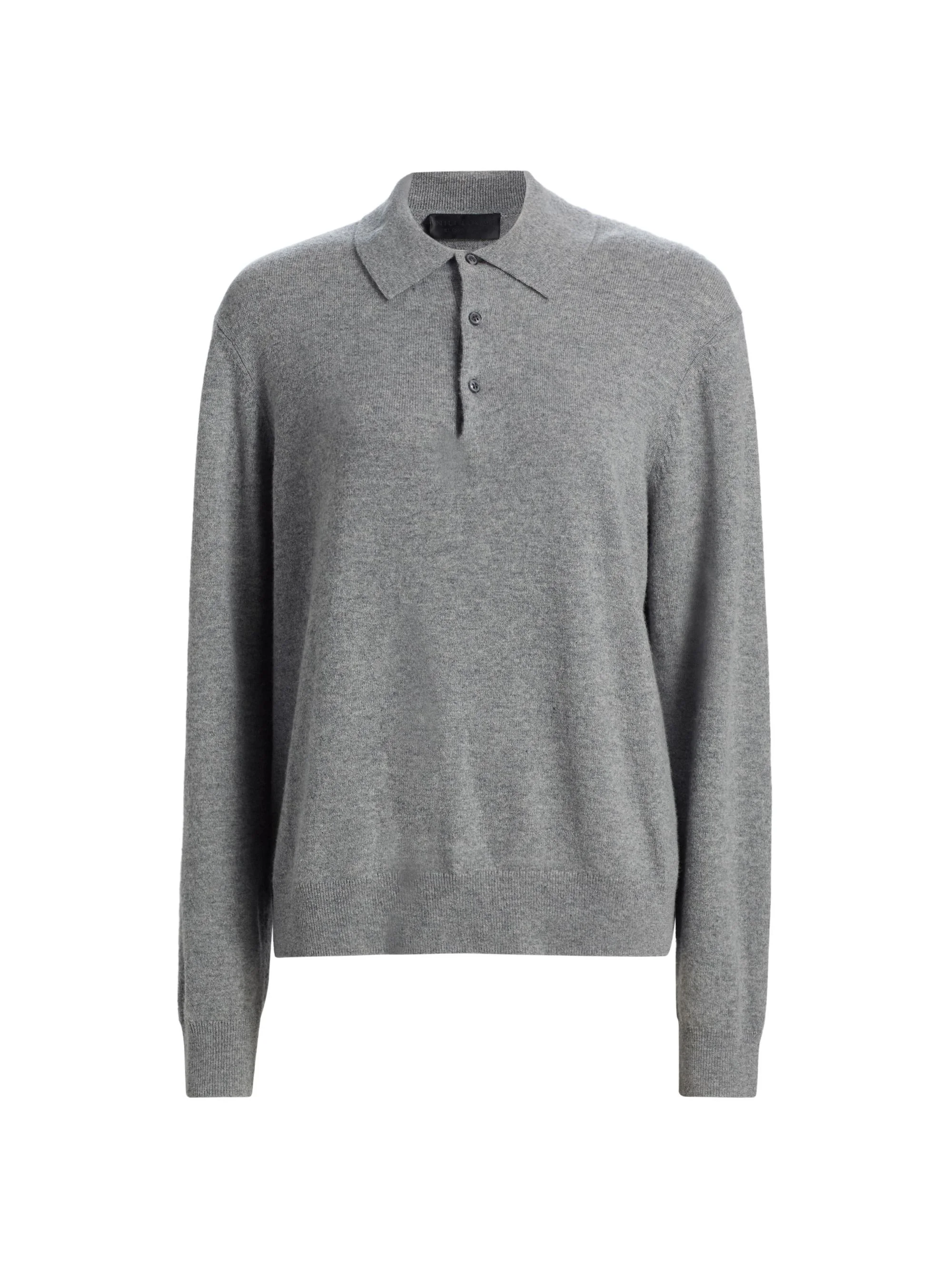 Women's Jovan Cashmere Polo Sweater - Pebble Grey Heather - 1