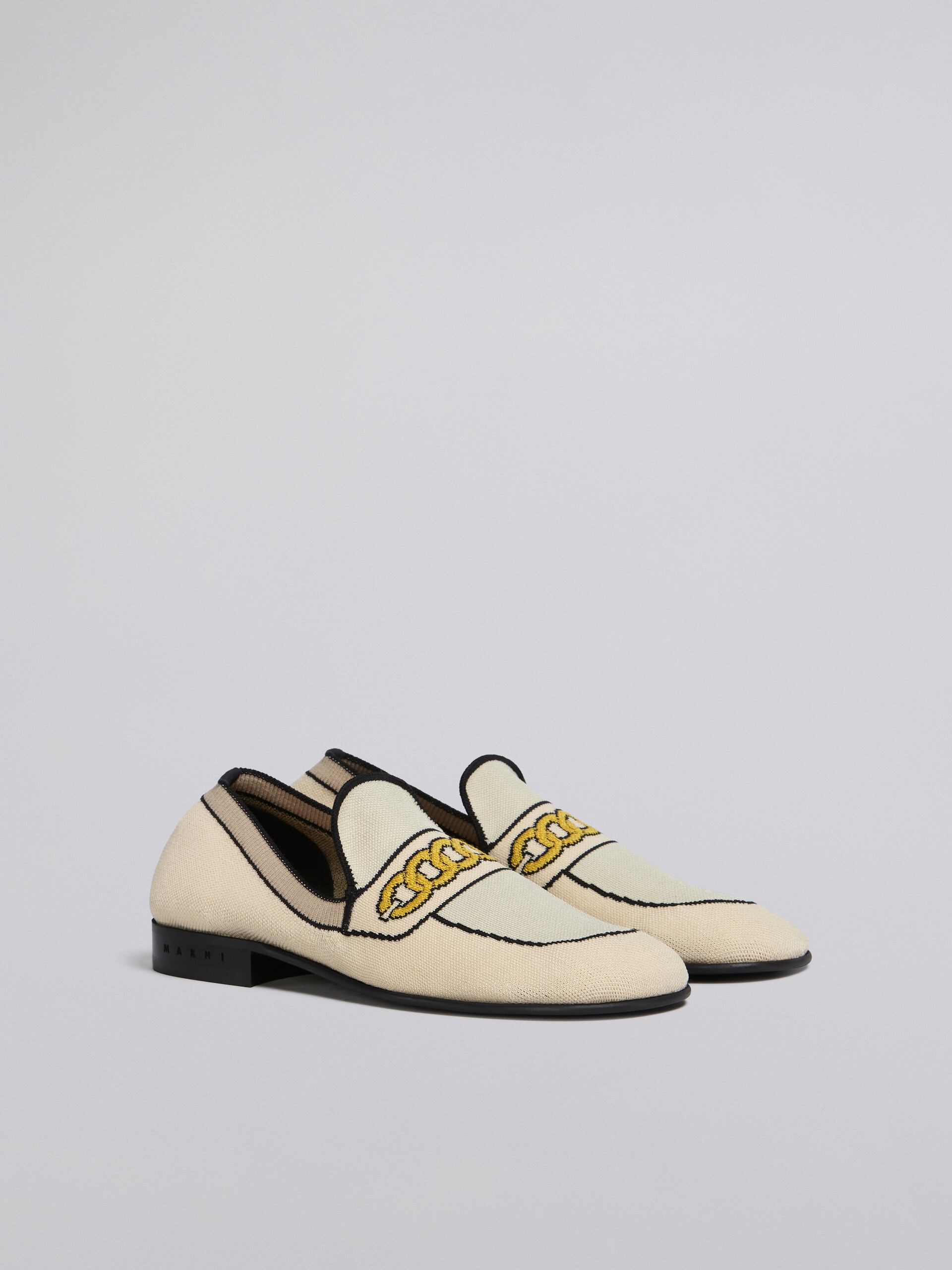 WHITE TROMPE L'ŒIL JACQUARD MOCCASIN - 2
