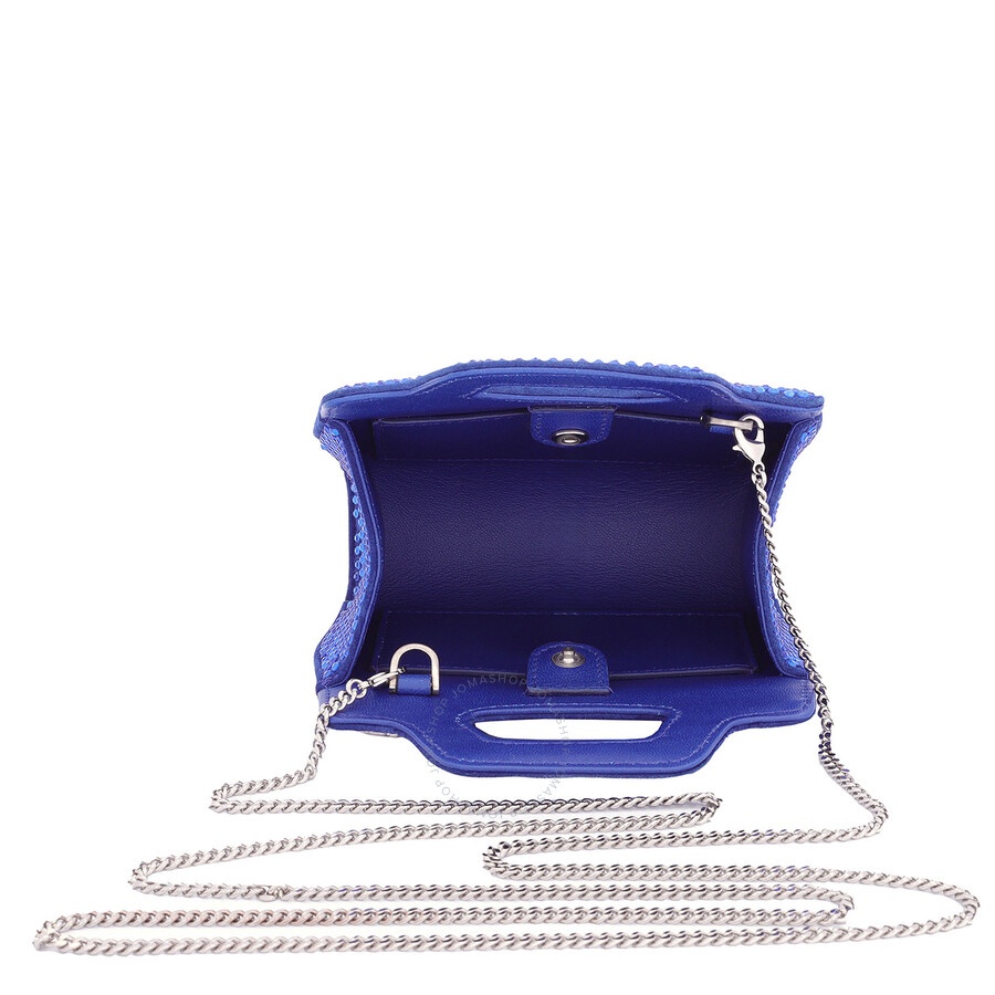 Ferragamo Ladies Blue Crystal Studded Wanda Mini Bag - 6