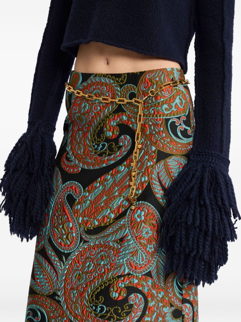 paisley jacquard skirt - 5