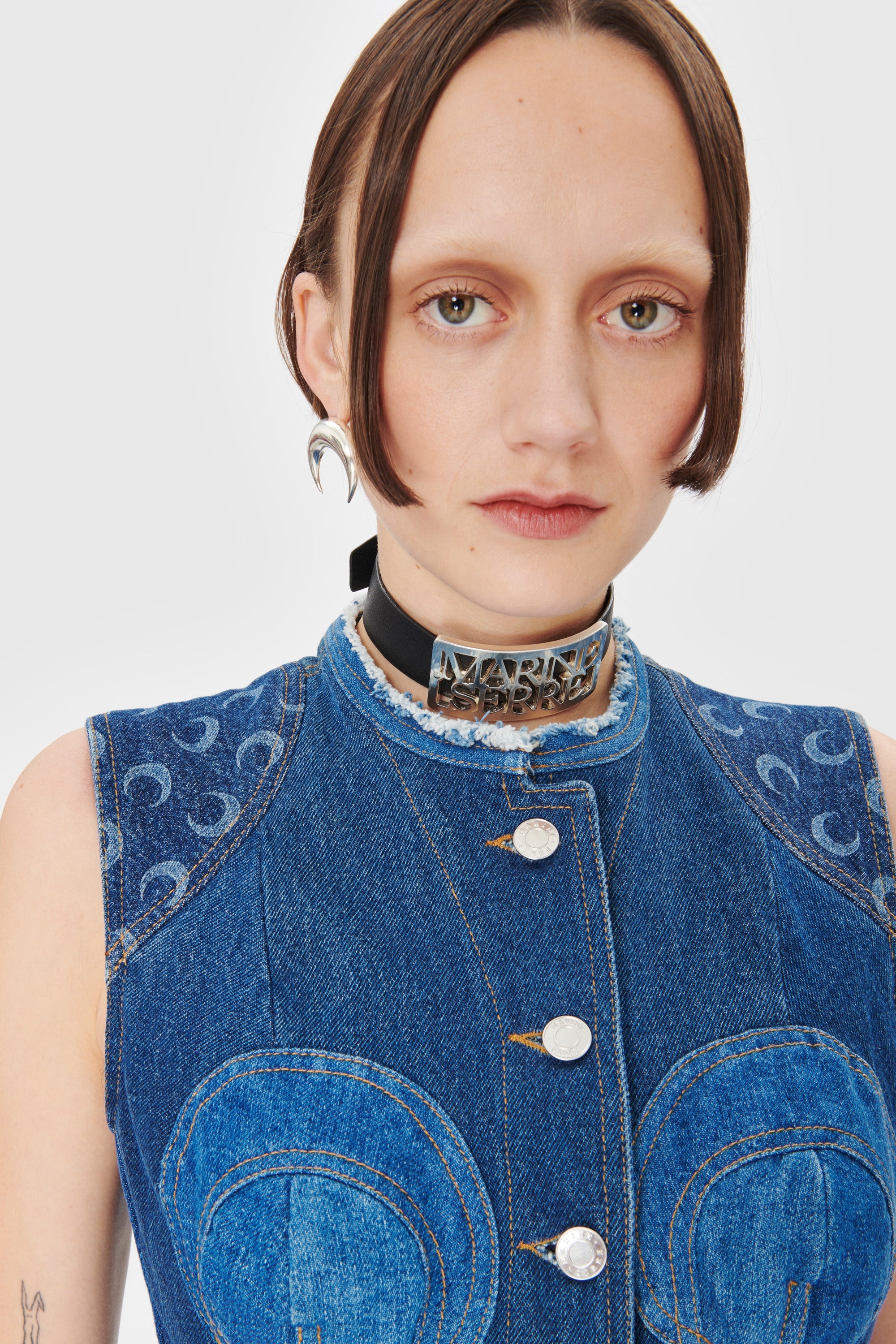 Regenerated Denim Evening Dress - 4