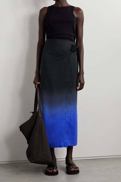 The Row Kawa asymmetric dégradé silk wrap skirt outlook