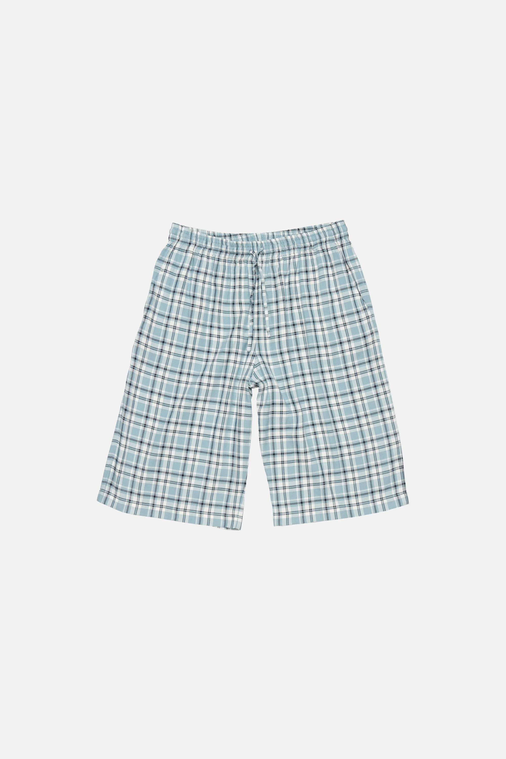 Casual flannel check shorts - Turquoise/blue/white - 1