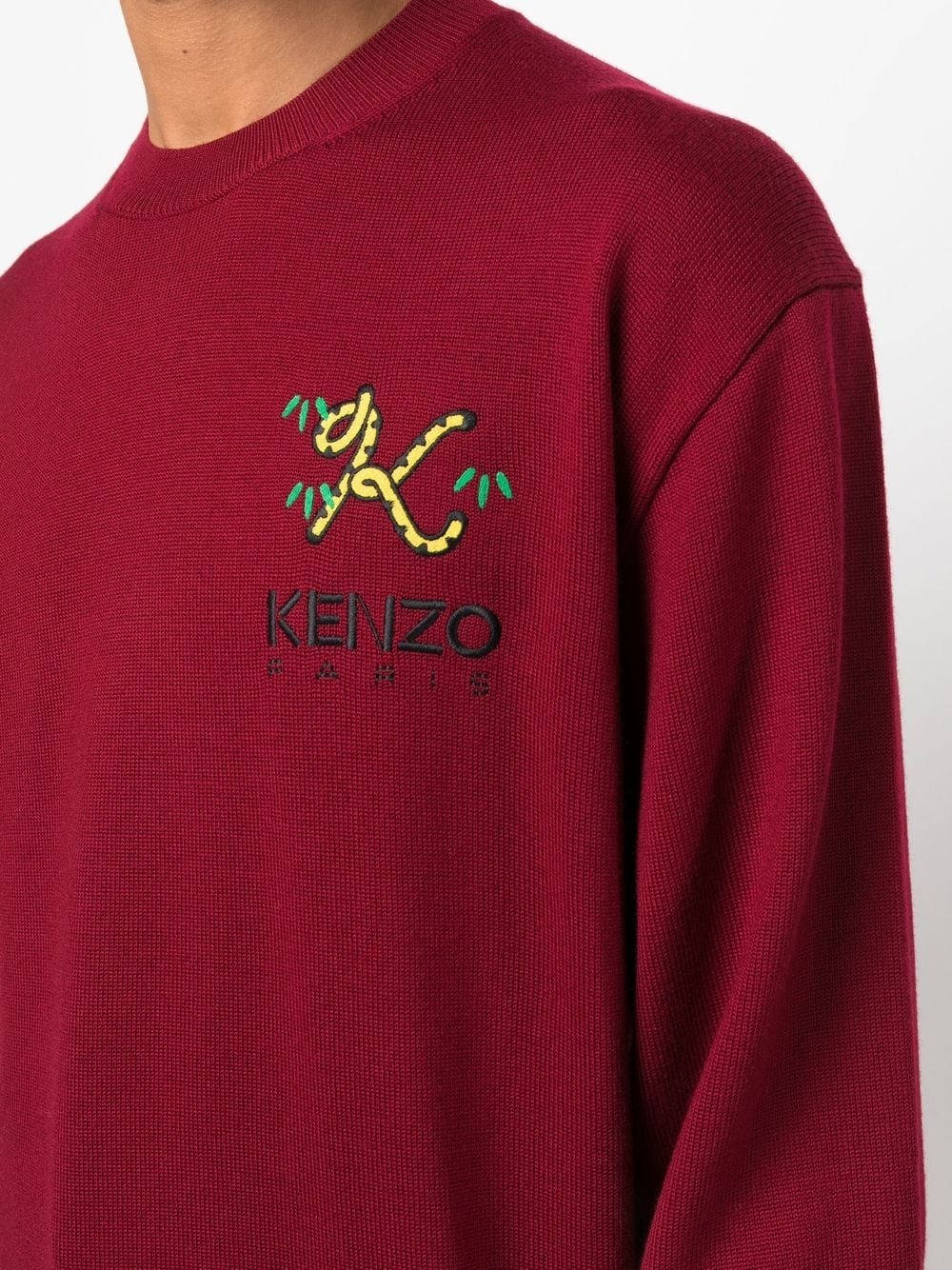 logo-embroidered wool jumper - 5