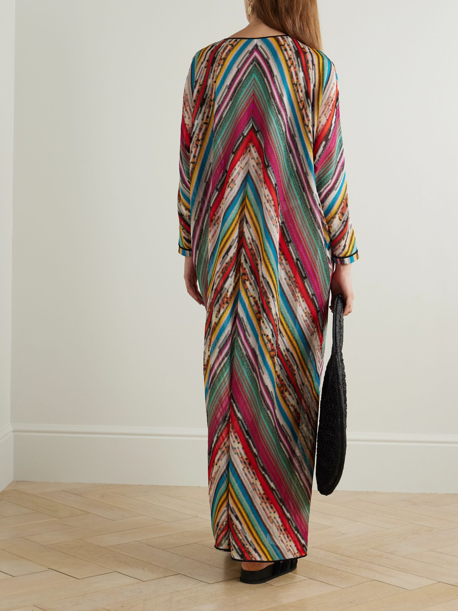 Striped metallic crochet-knit coverup Multi - 3