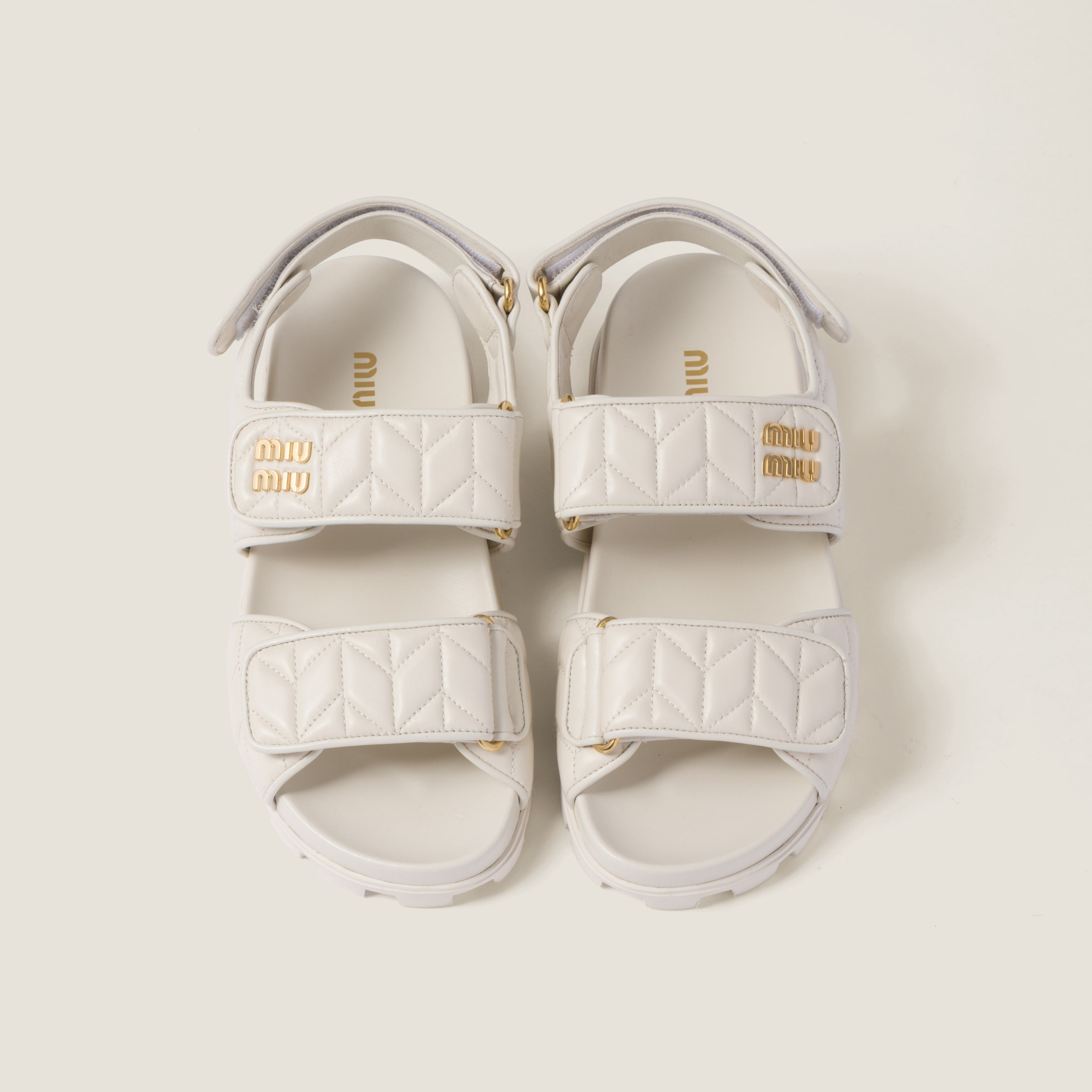 Sporty matelassé nappa leather sandals - 4