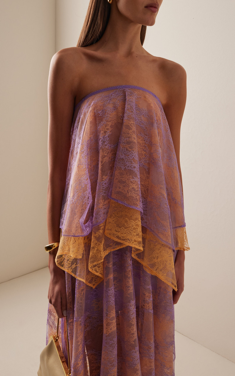 THIRD FORM Reflect Strapless Lace Top purple outlook