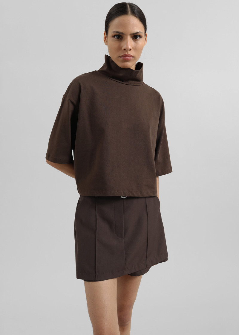 Reza Cropped Tee - Brown 4