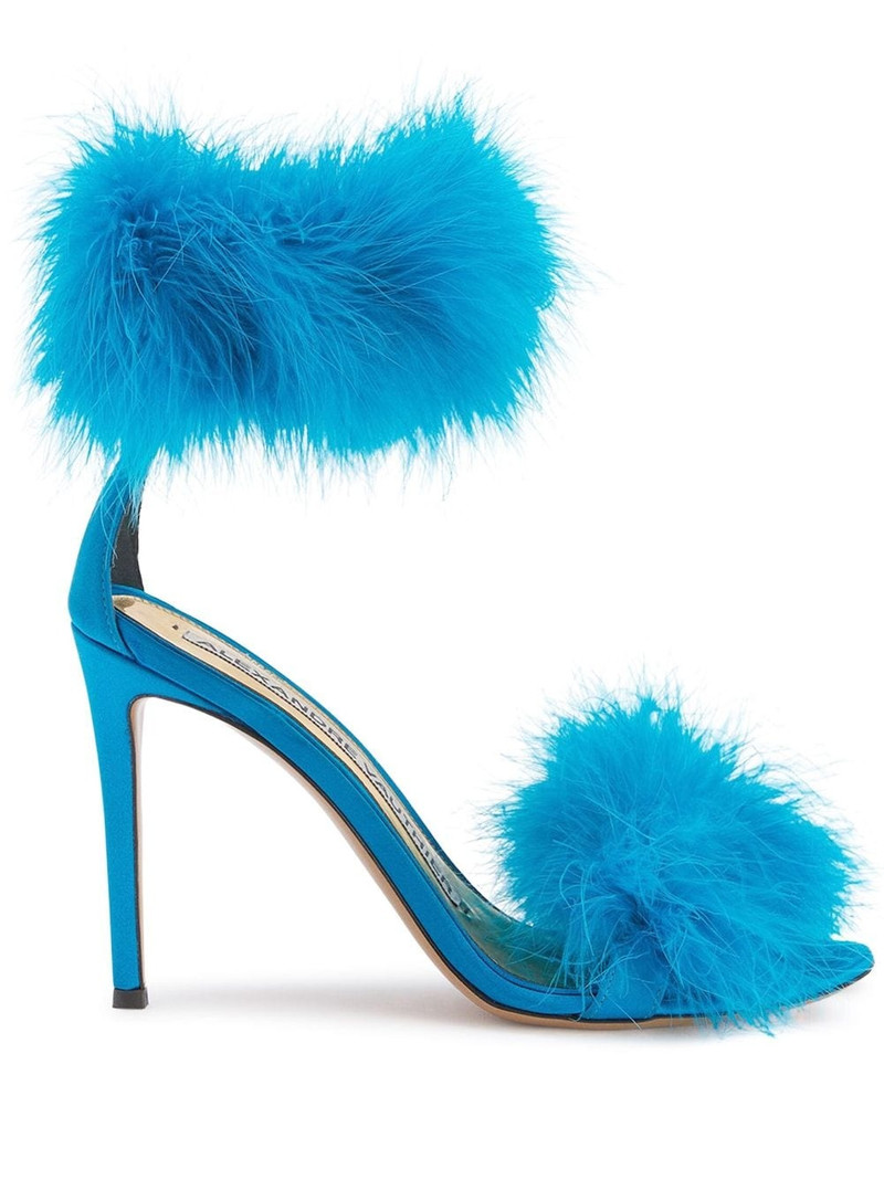 Veronica 105mm feather-detailing sandals 1