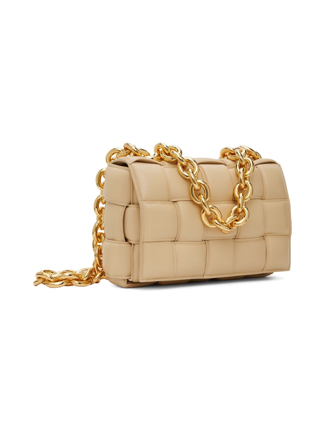 Beige Padded Chain Cassette Bag - 2
