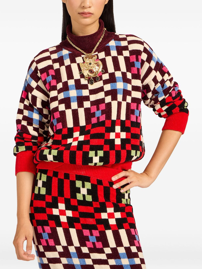 La DoubleJ geometric-pattern sweater outlook