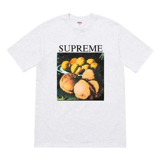Supreme FW18 Still Life Tee Ash Grey Alphabet Printing Short Sleeve Unisex Gray White SUP-FW18-018 - 1