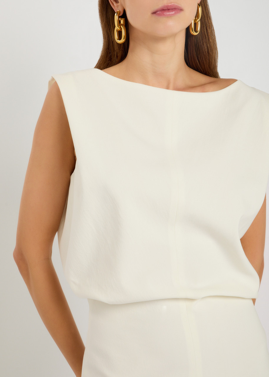 Khaite Toma Sculpted Cotton-canvas Mini Dress - 5