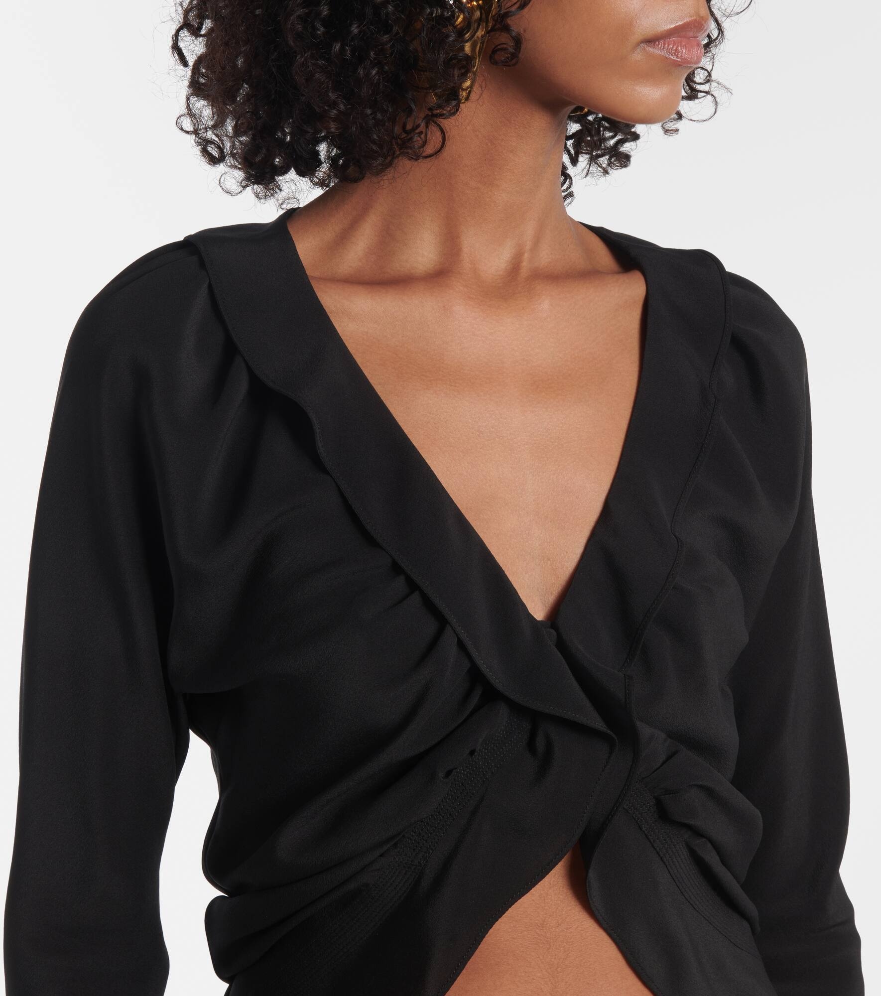Ruffled silk blouse - 5
