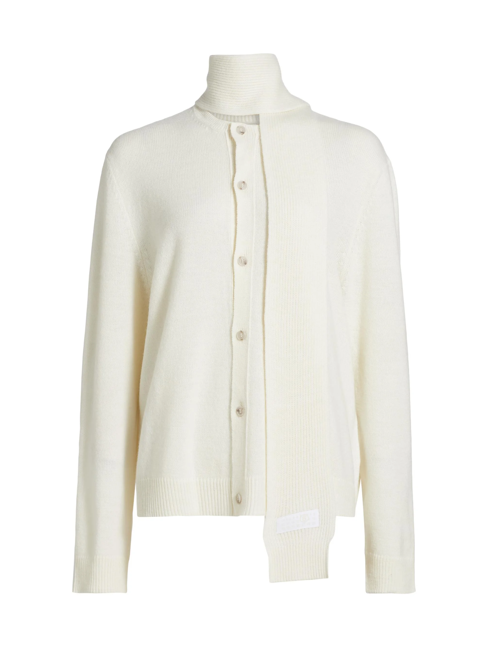 Women's Tieneck Virgin Wool-Blend Cardigan - Off White - 1
