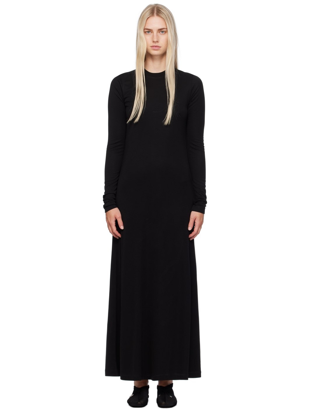 Black Long-Sleeve Maxi Dress - 1