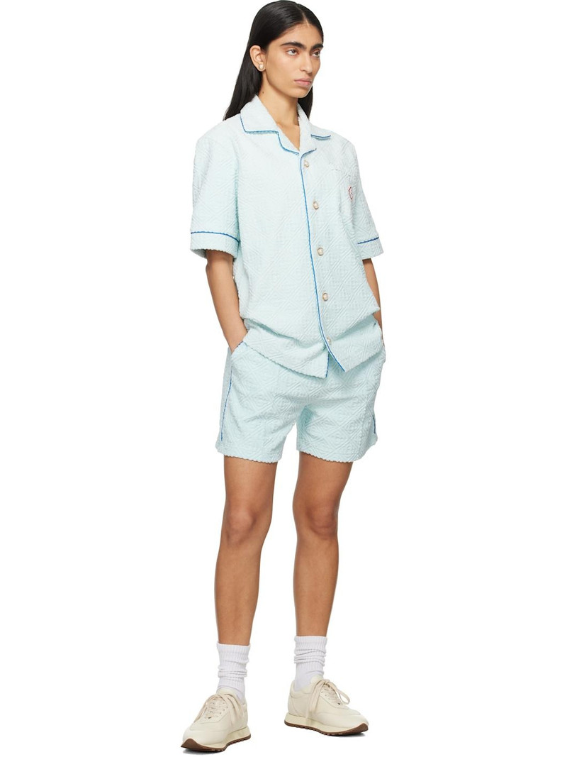 CASABLANCA Blue Monogram Towelling Shorts outlook