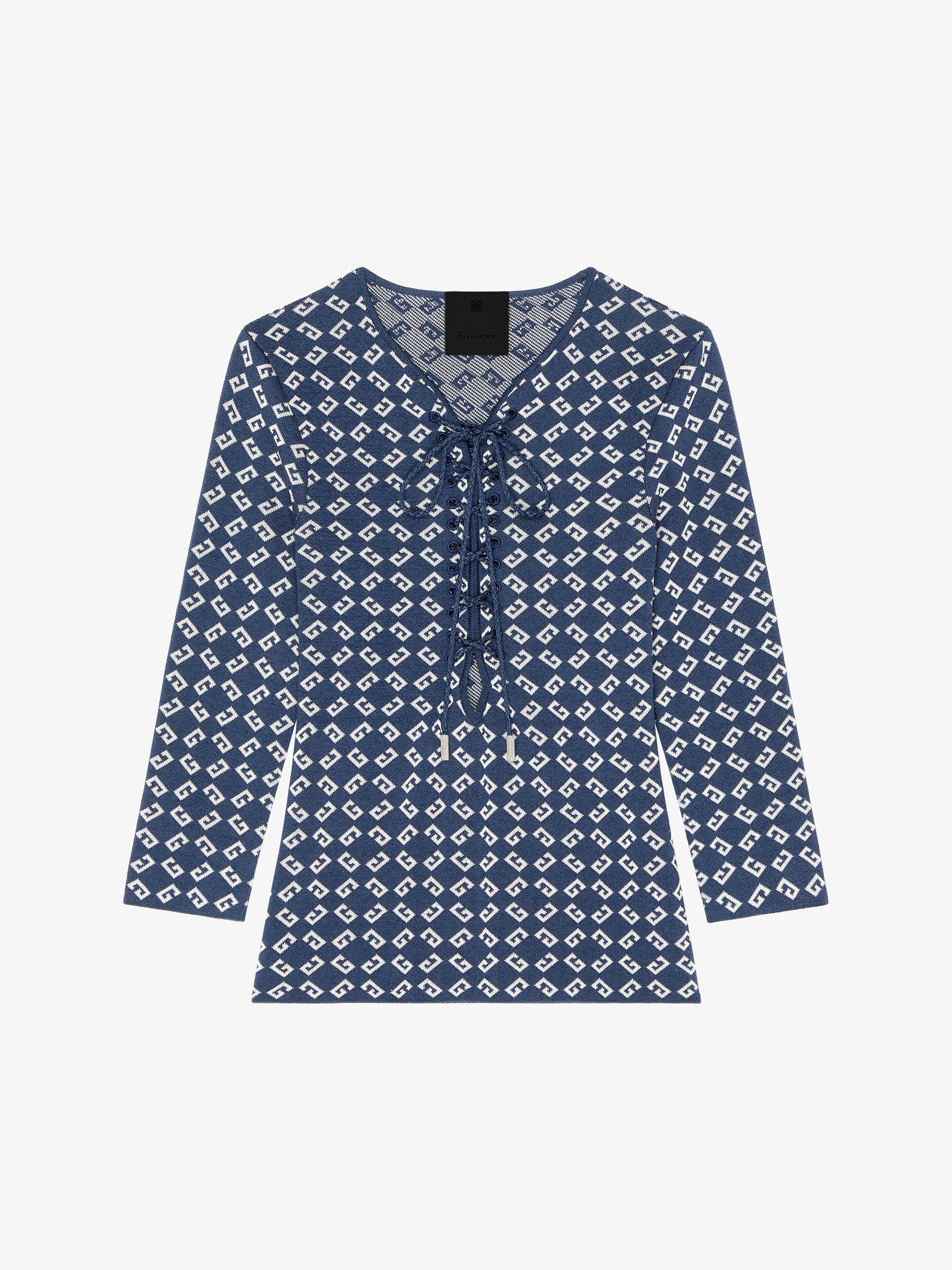 SLIM FIT SWEATER IN MONOGRAM 72 JACQUARD WITH LACES - 1