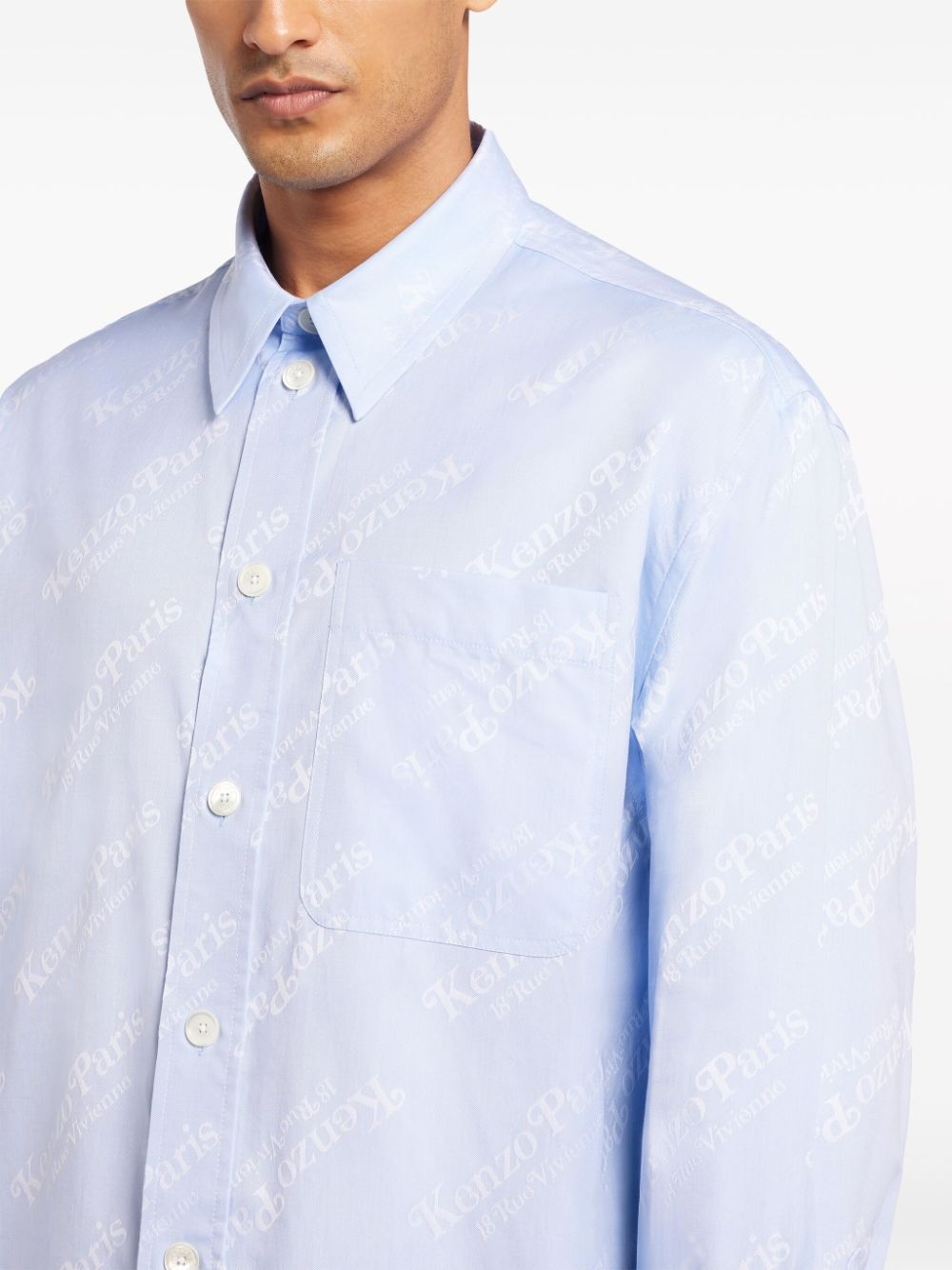 logo-print cotton shirt - 5
