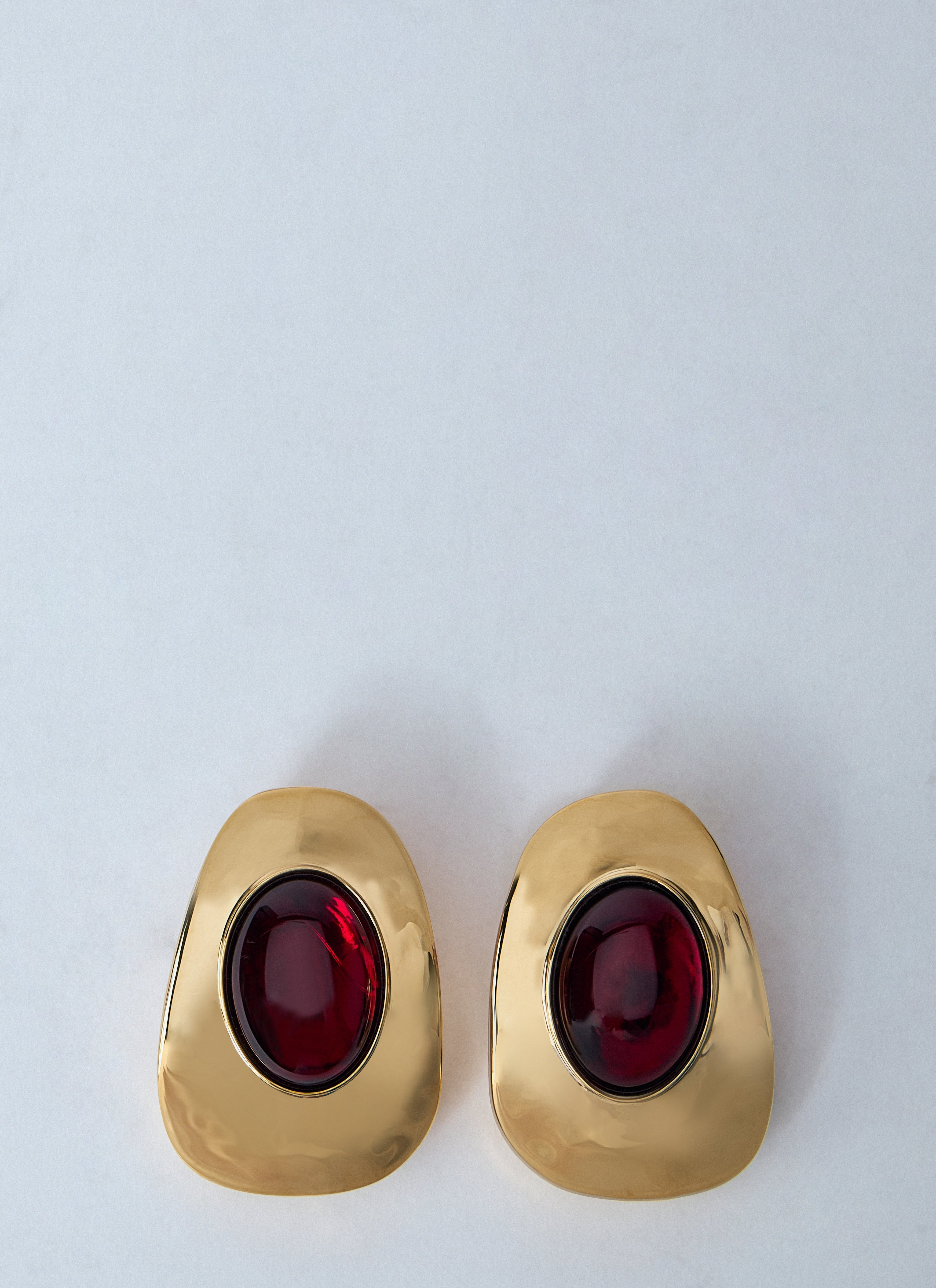 Saint Laurent Women Resin And Metal Cabochon Earrings - 1