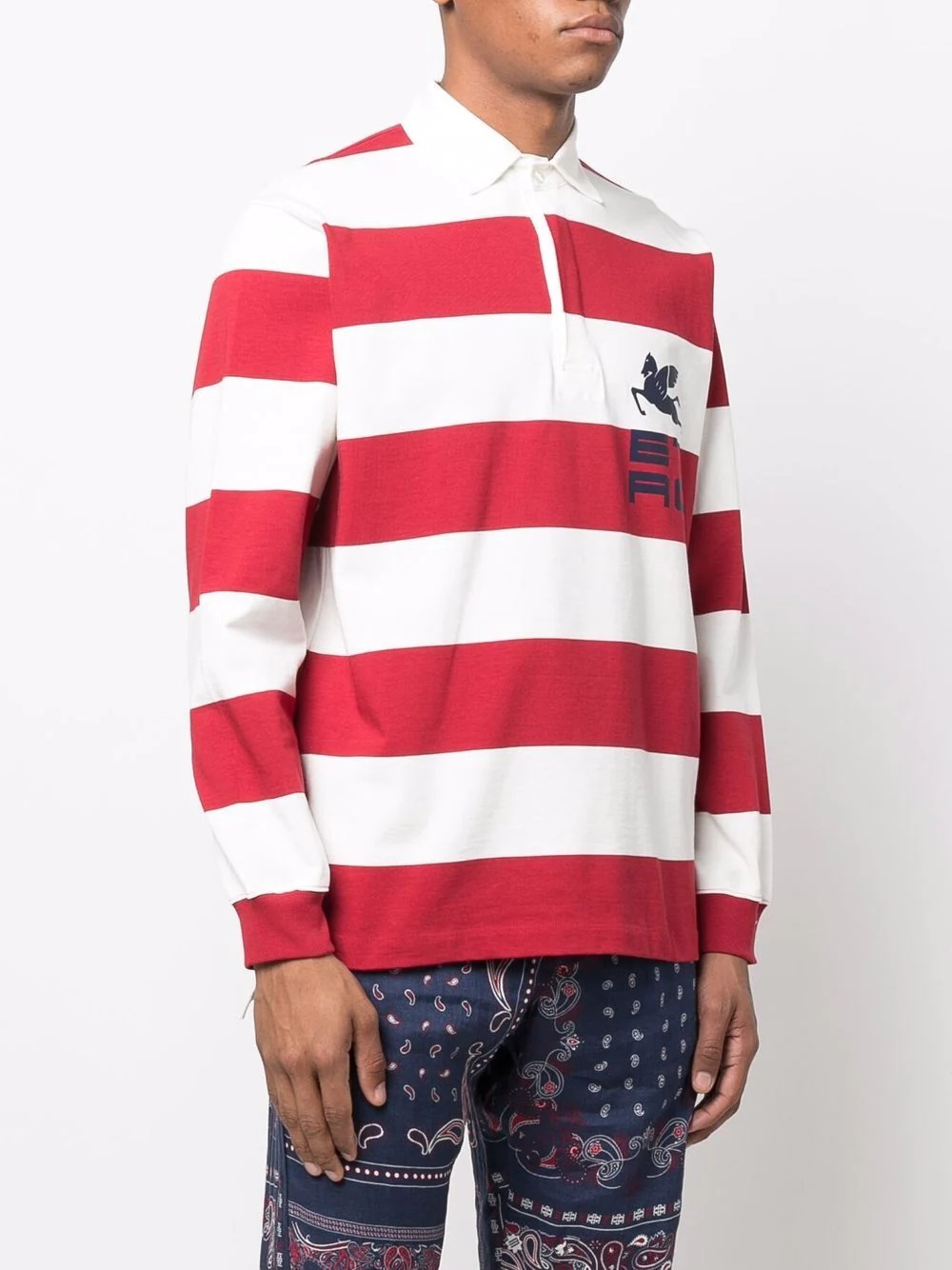 logo-print rugby-stripe polo shirt - 3