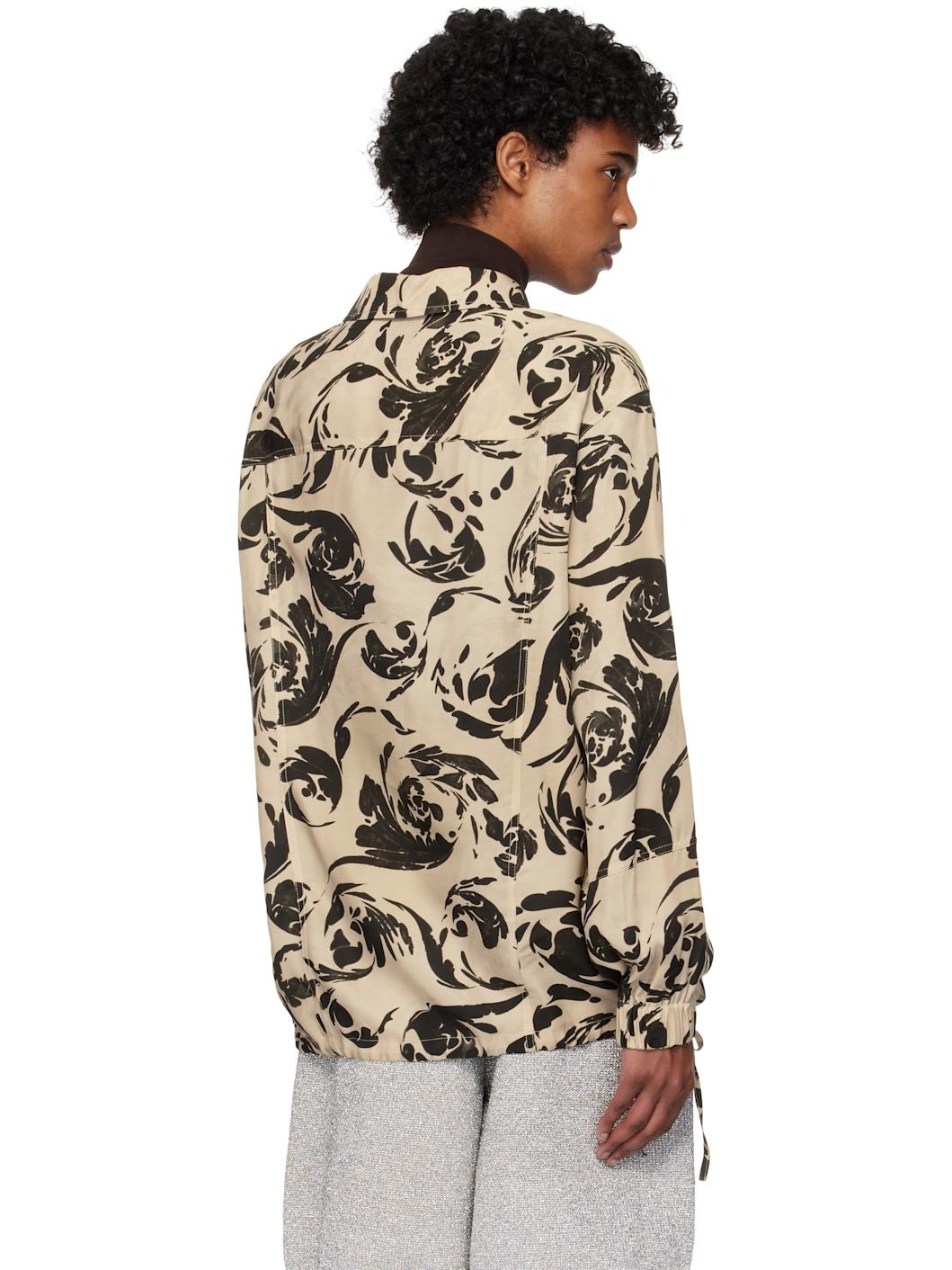 Beige & Black Half Zip Shirt - 3