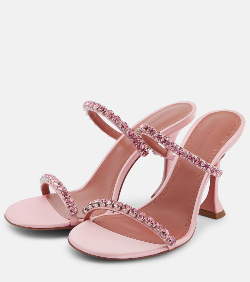 Gigi 95 embellished satin sandals 4