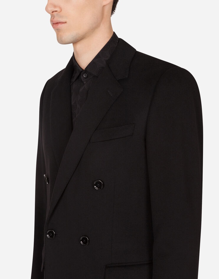 Double-breasted cashmere and wool coat - 4