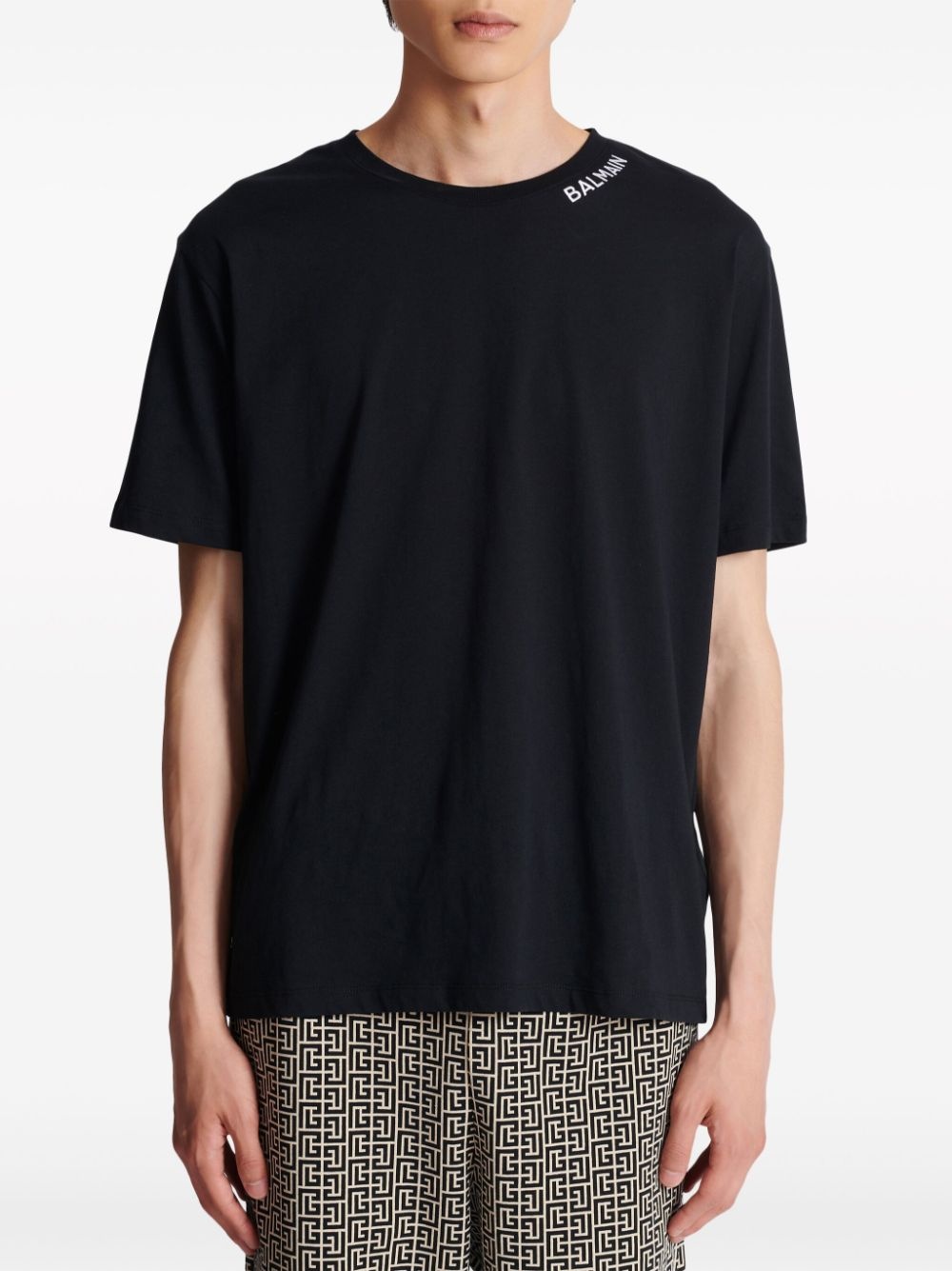 logo-embroidered cotton T-shirt - 5