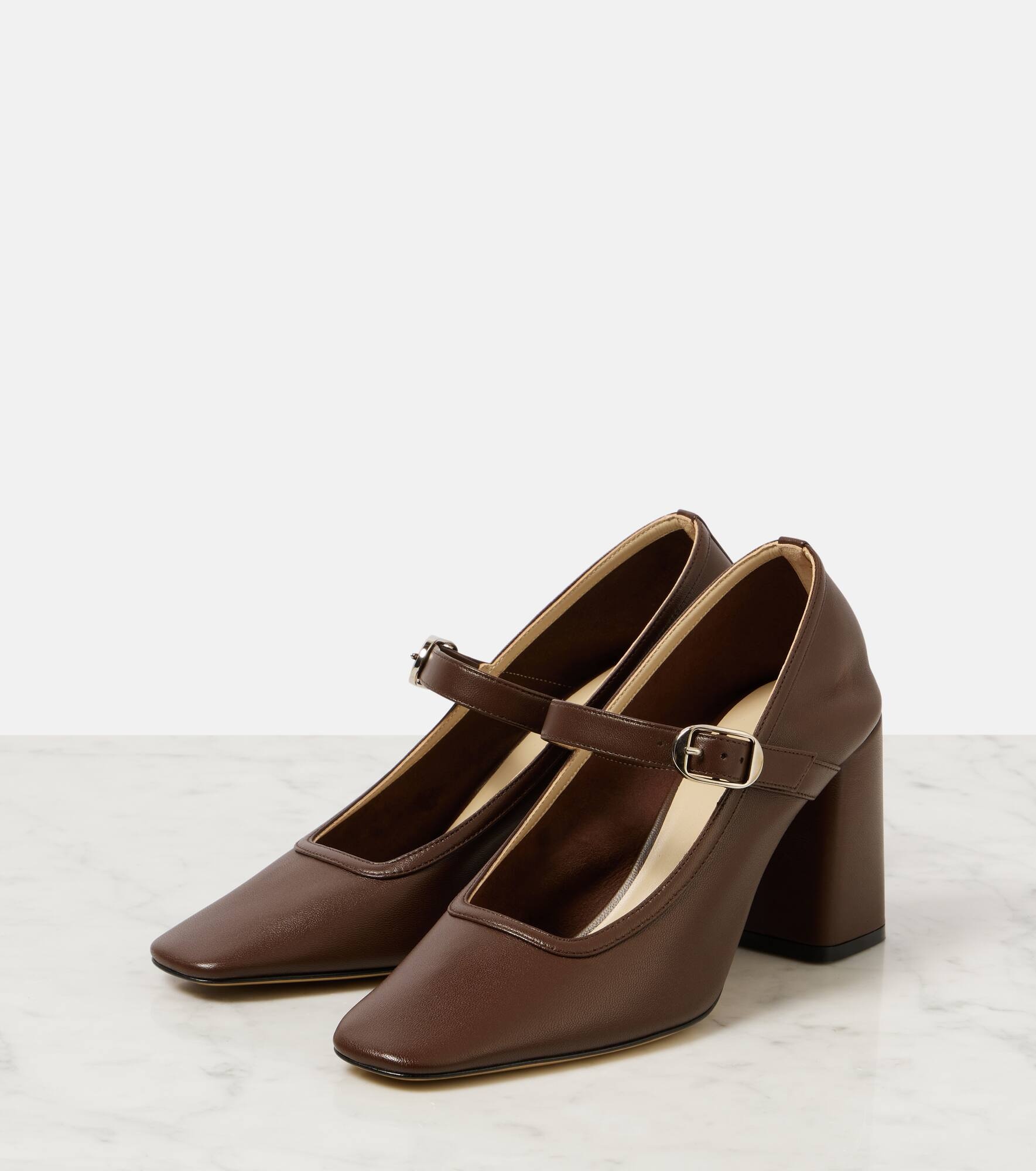 80 leather Mary Jane pumps - 5