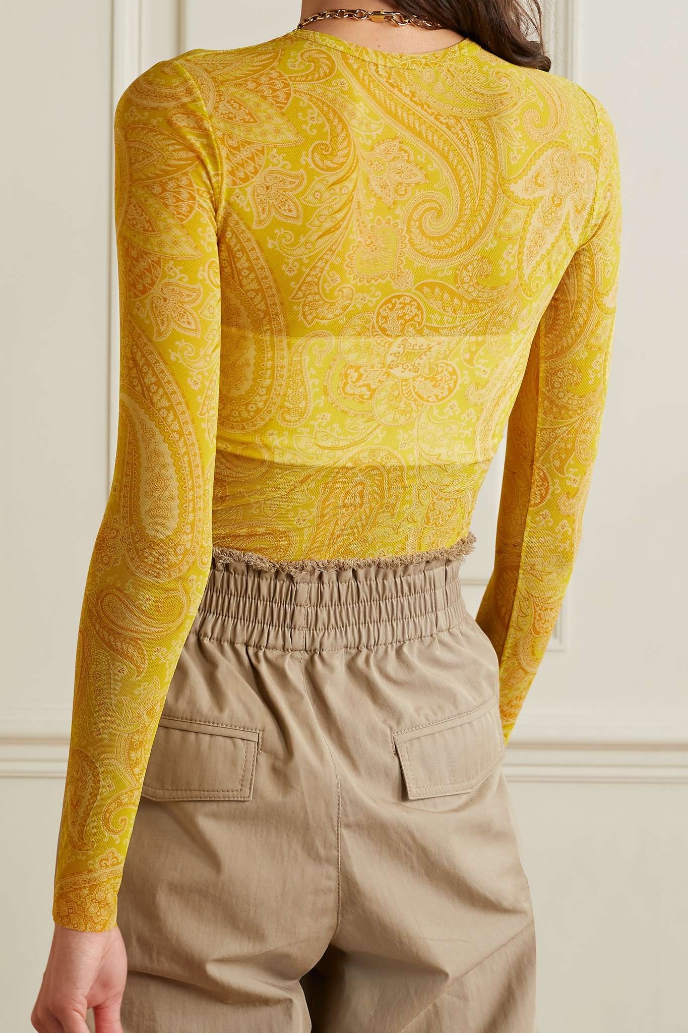 Paisley-print stretch-mesh top - 3