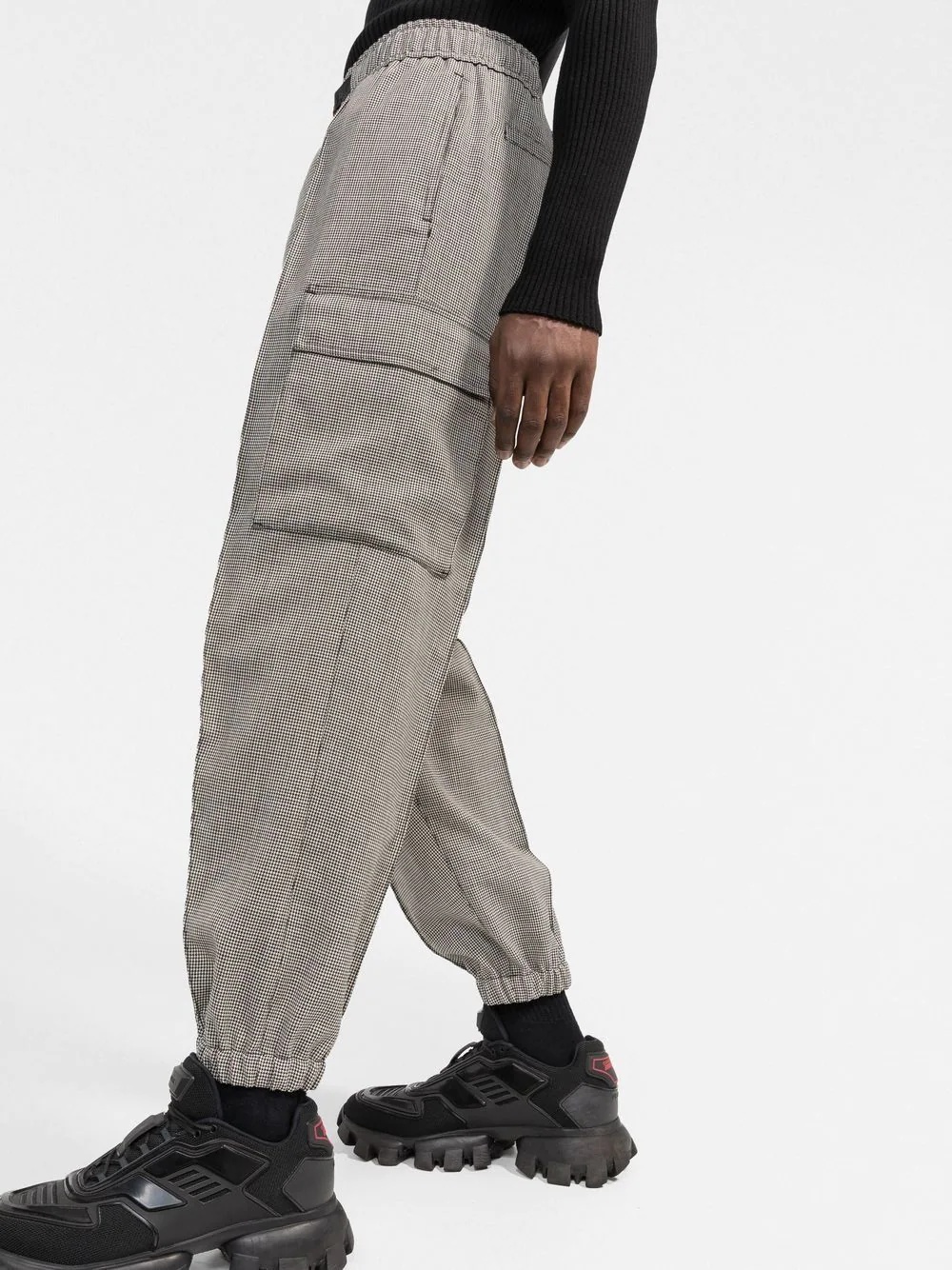 houndstooth cargo-style trousers - 3