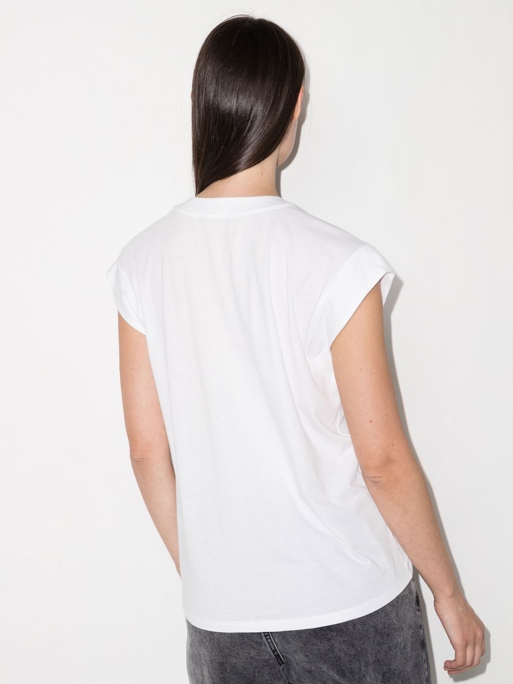 short-sleeved V-neck T-shirt - 3