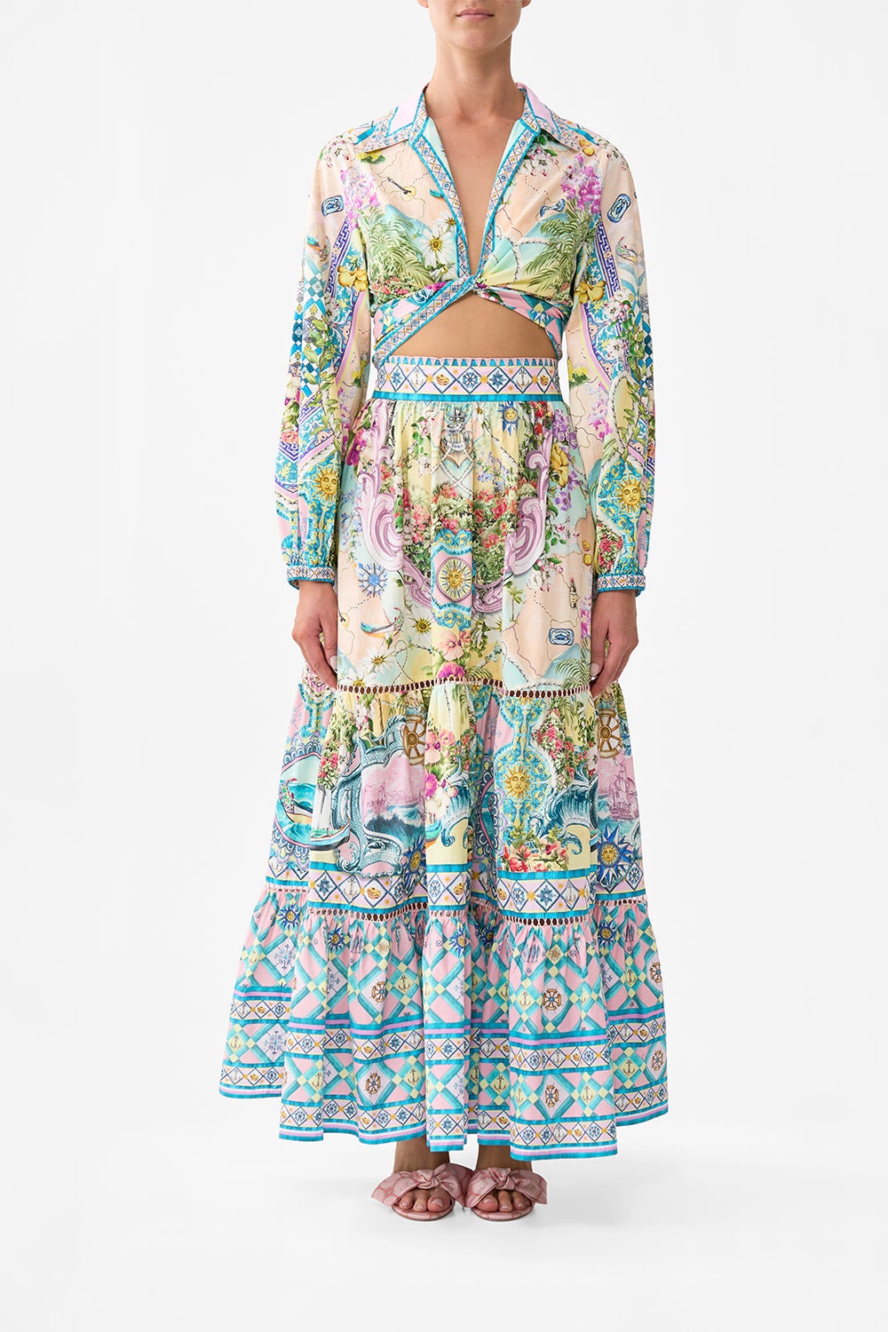 HIGH WAISTED TIERED SKIRT - 2
