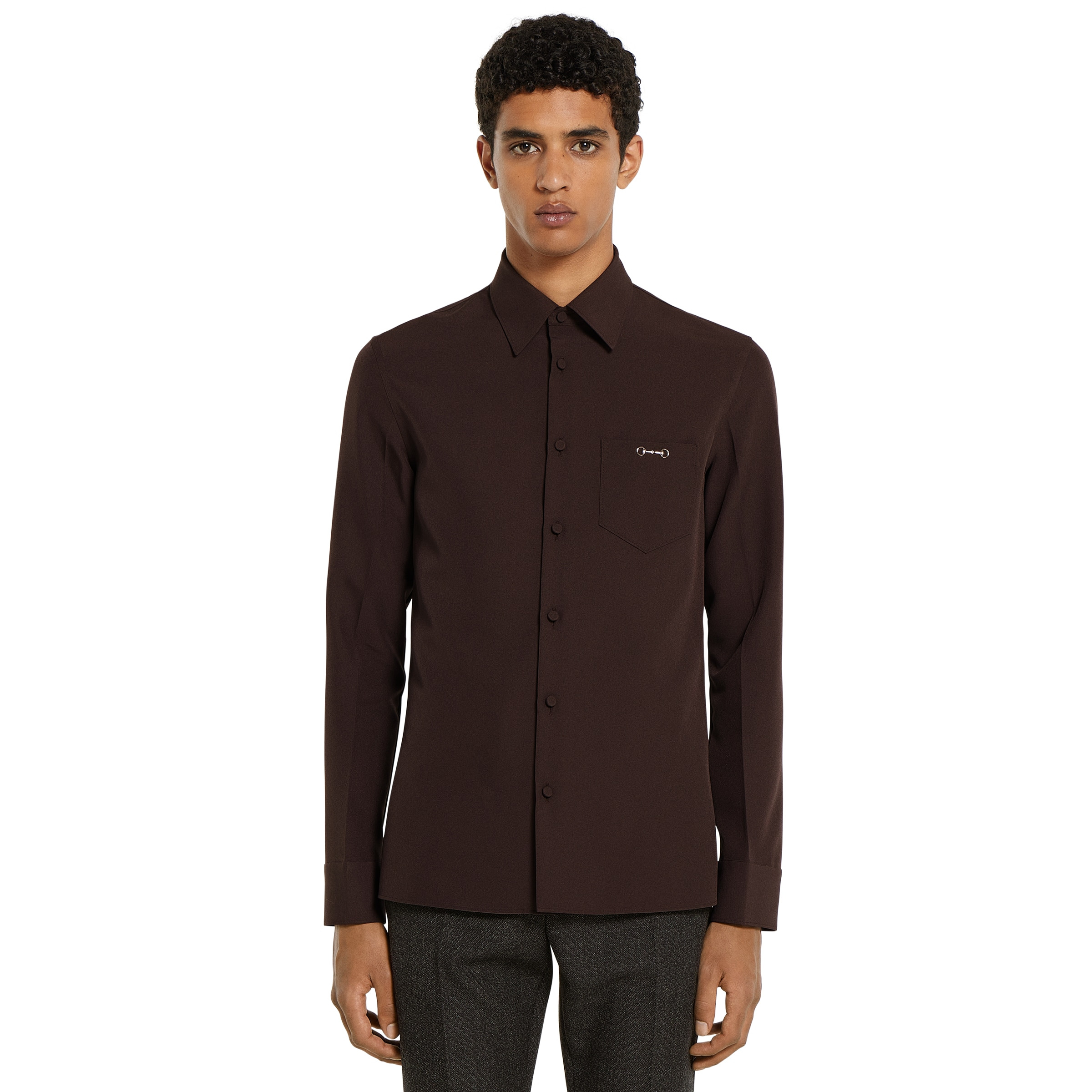 Polyester twill shirt with Horsebit - 3