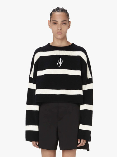 JW Anderson CROPPED JUMPER WITH ANCHOR LOGO EMBROIDERY outlook