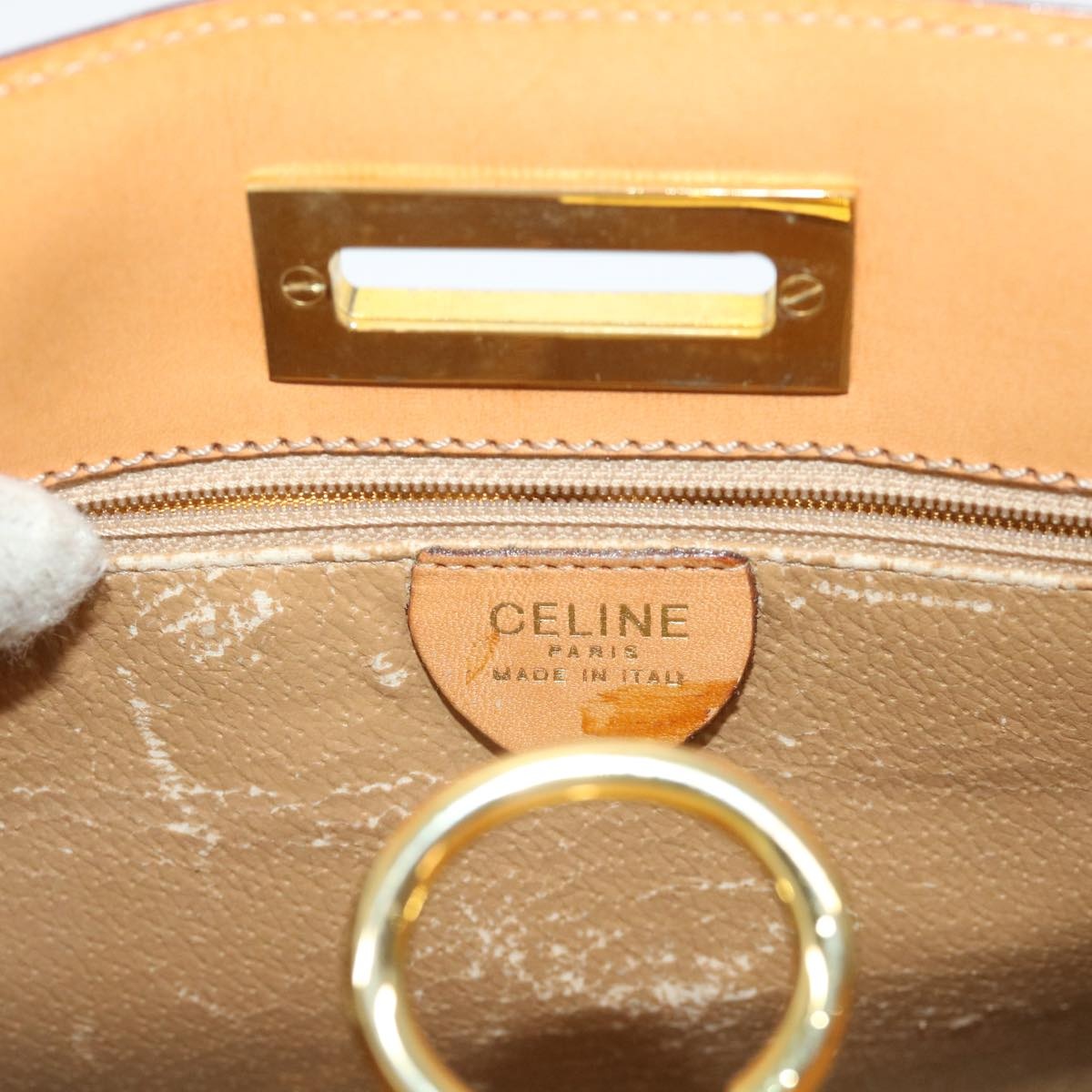 CELINE Macadam Canvas Hand Bag Pvc Leather Brown - 10
