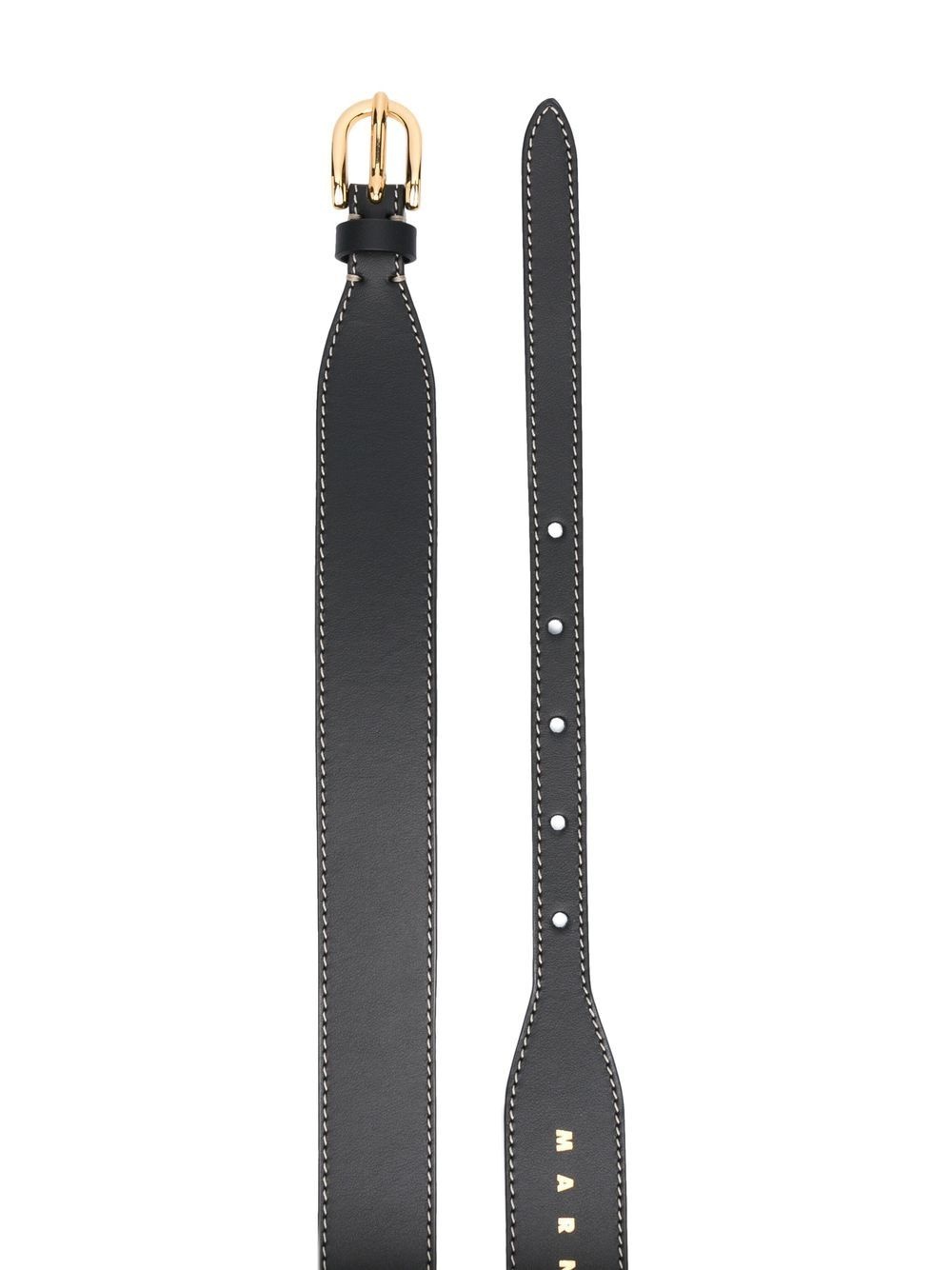 buckled leather belt - 2