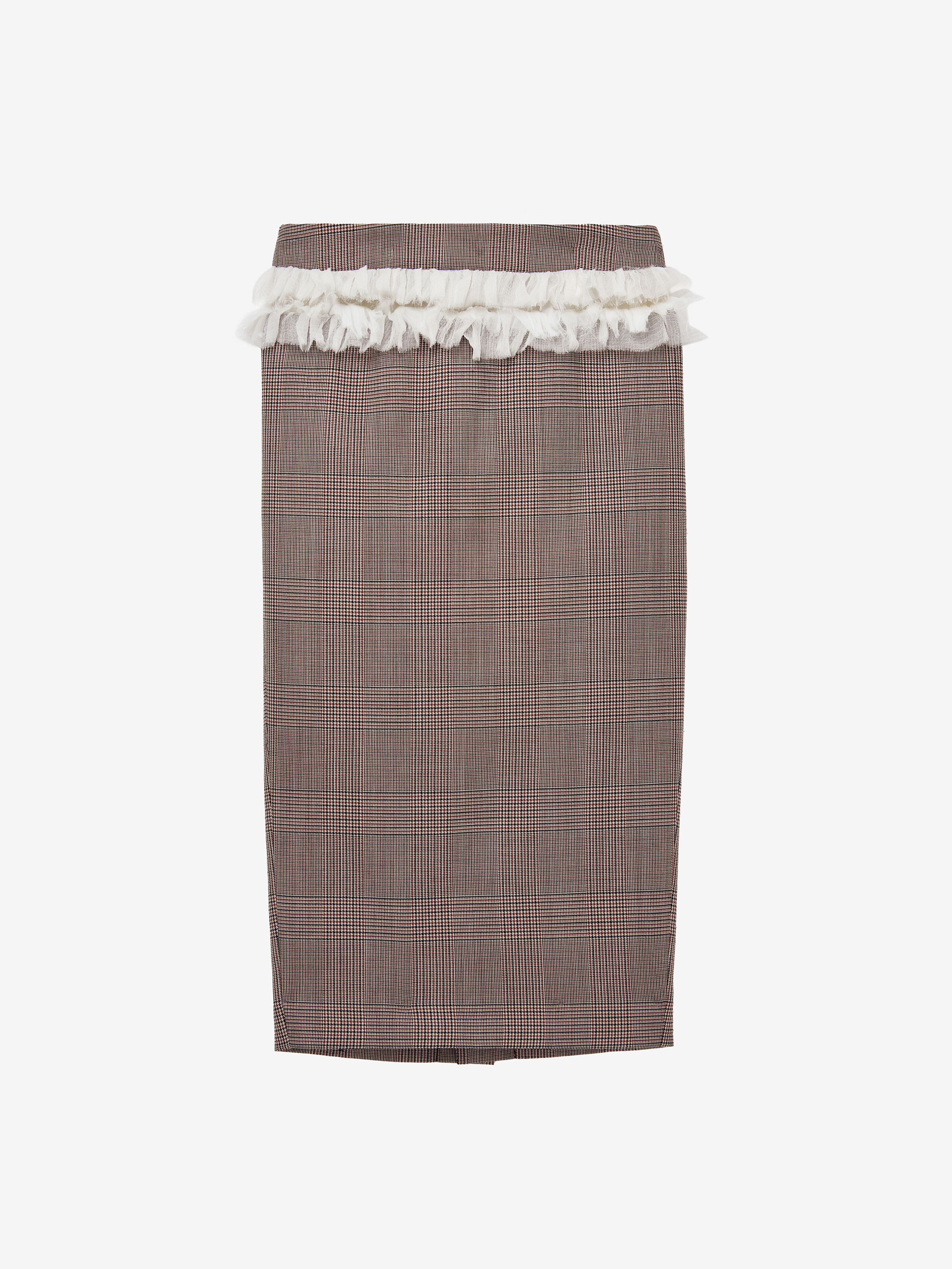 Heritage Check Slashed Buttoned Pencil Skirt - 1
