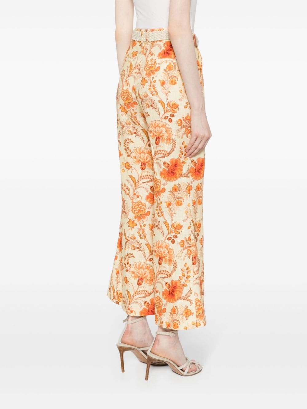 Junie floral-print linen trousers - 4