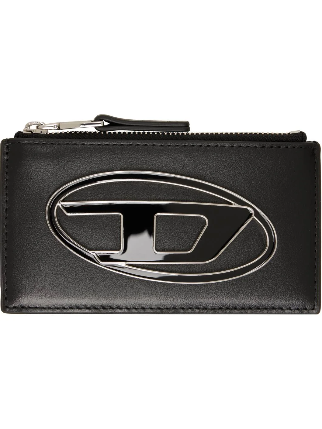 Black Nappa Leather Flat Card Holder - 1