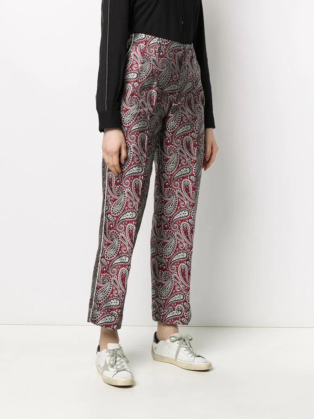 paisley print tailored trousers - 3