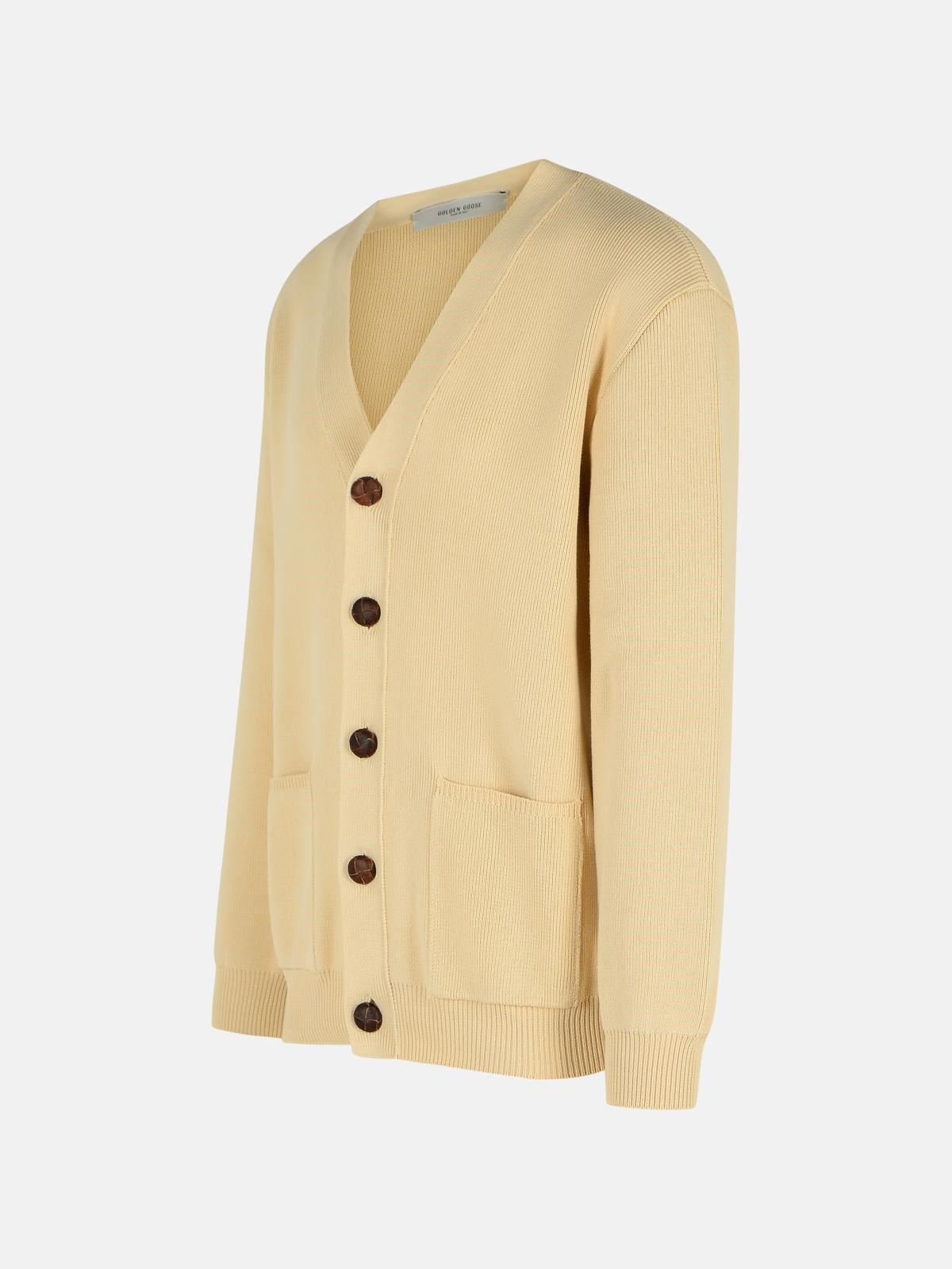 CARDIGAN IN BEIGE COTTON BLEND - 2