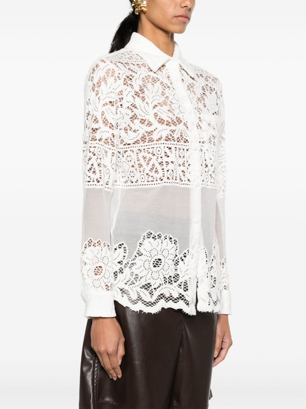Boy lace-embroidered button-down shirt - 3