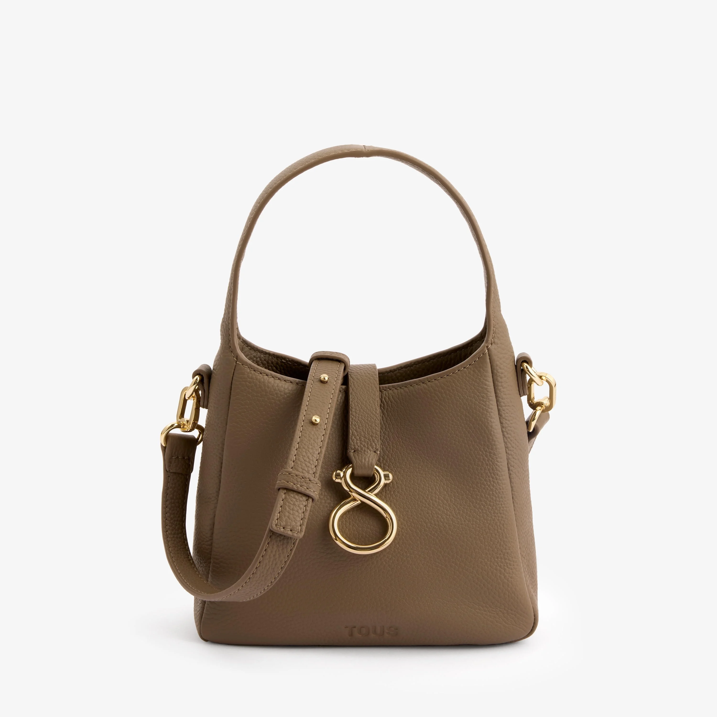 Small taupe-colored leather Shoulder bag TOUS Infinity - 1