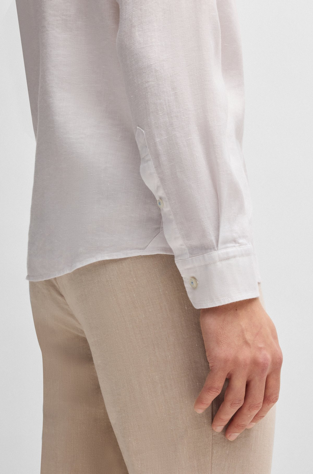 SLIM-FIT SHIRT IN STRETCH LINEN - 6
