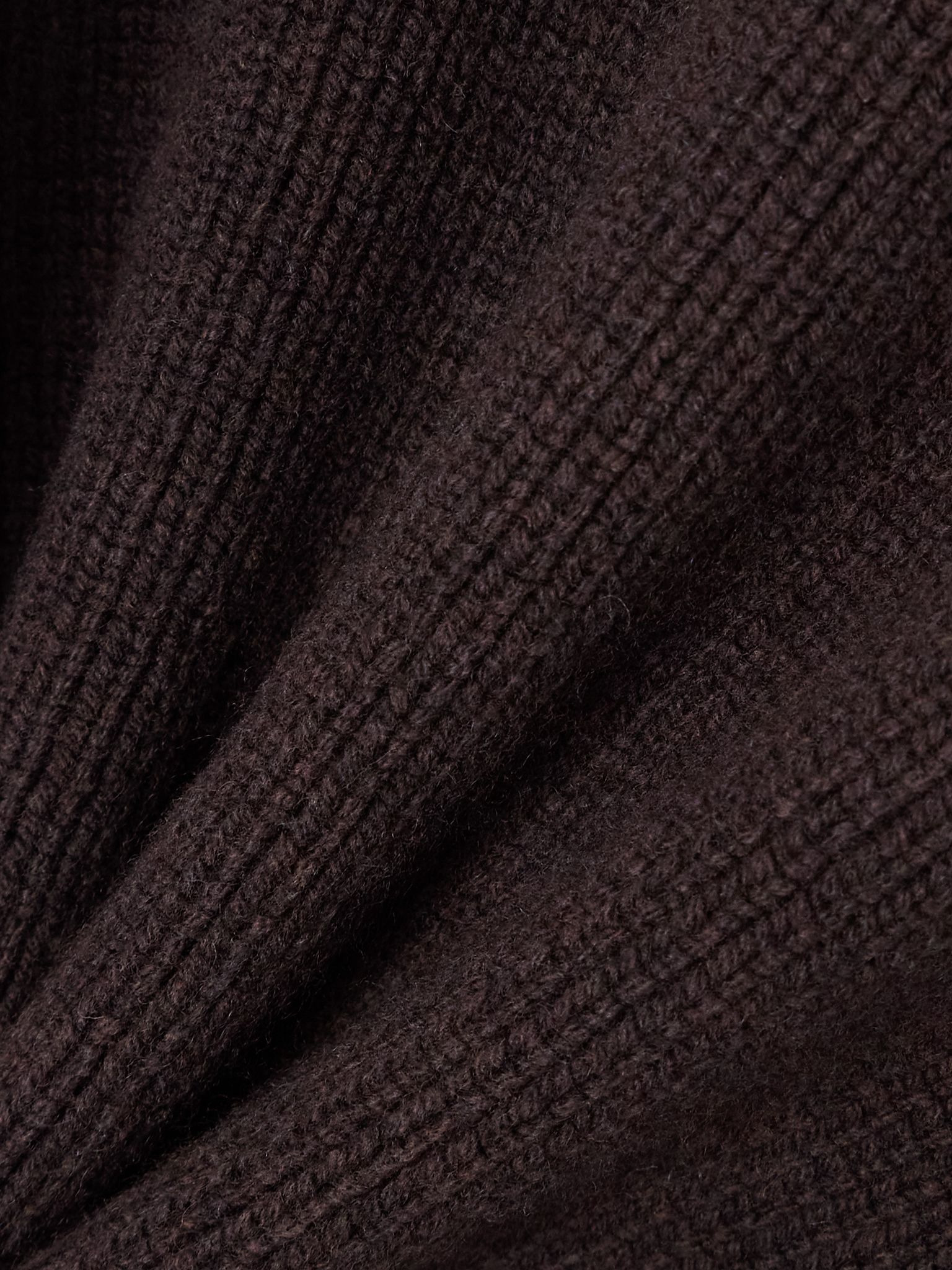 Oversized ribbed wool sweater Dark brown - 4