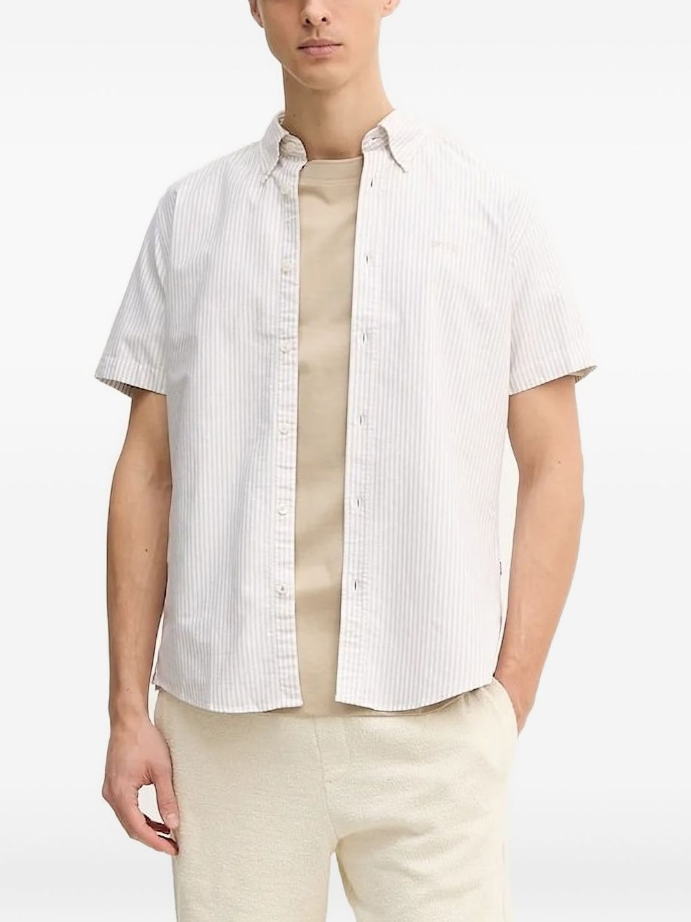striped short-sleeve shirt - 1