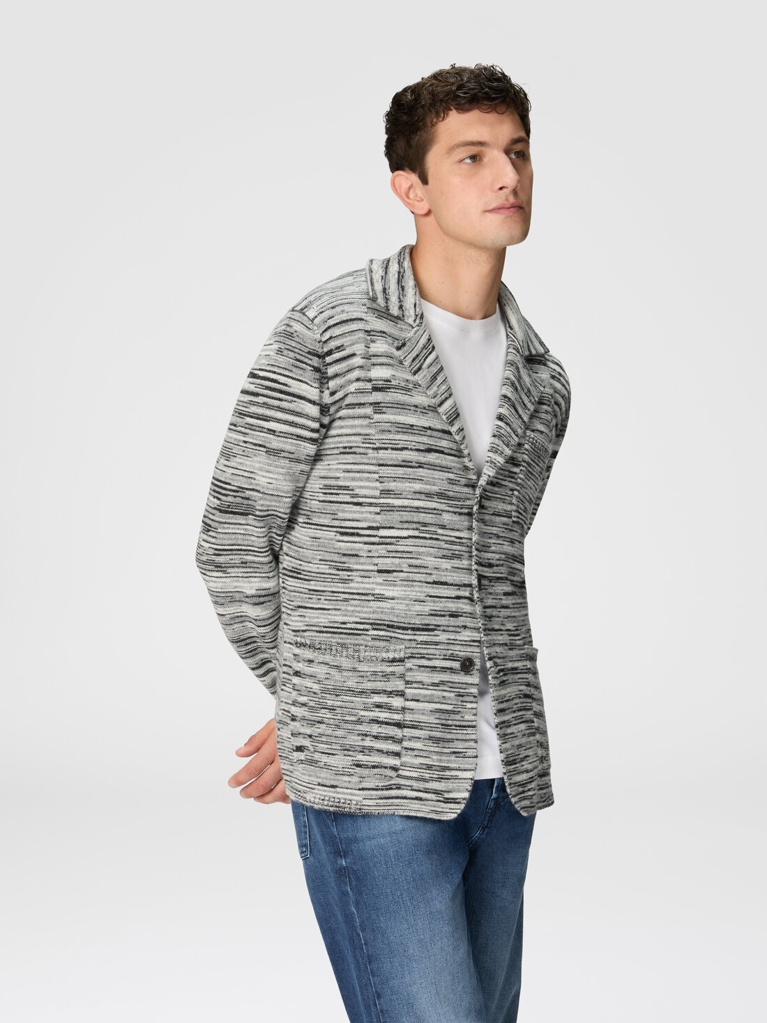 Deconstructed mélange cashmere blazer - 4